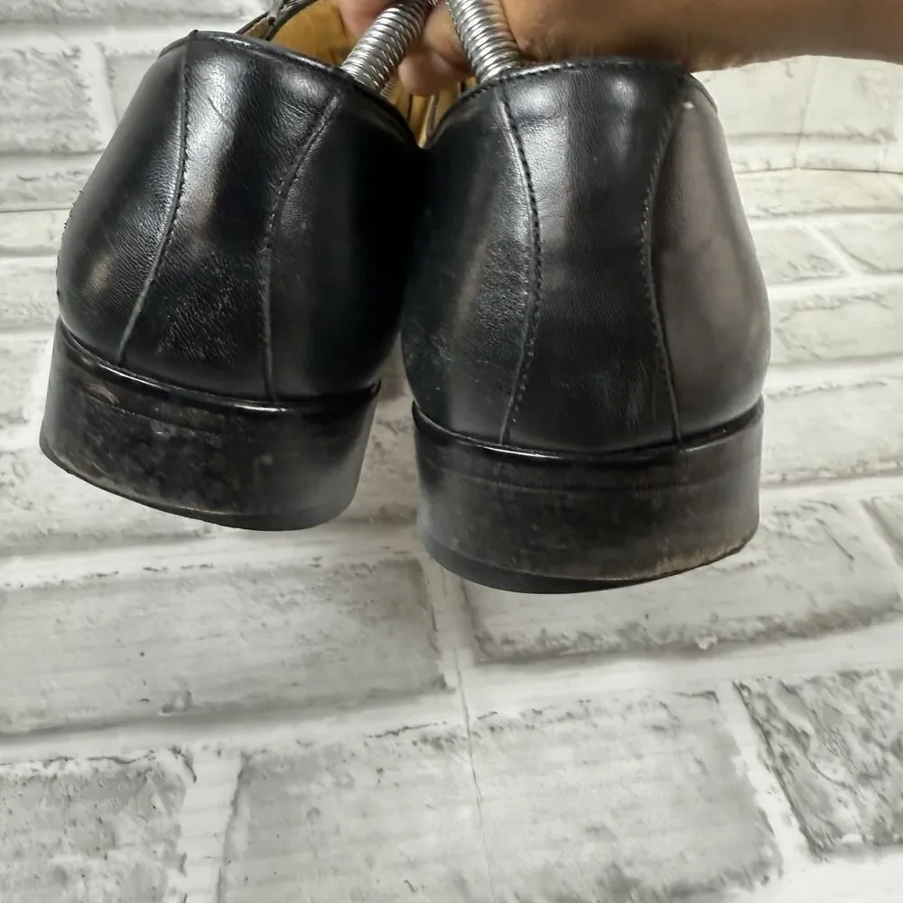 Massimo Emporio Men's Size 9 Black Leather Cap Toe Oxfords Lace Up Dress Shoes